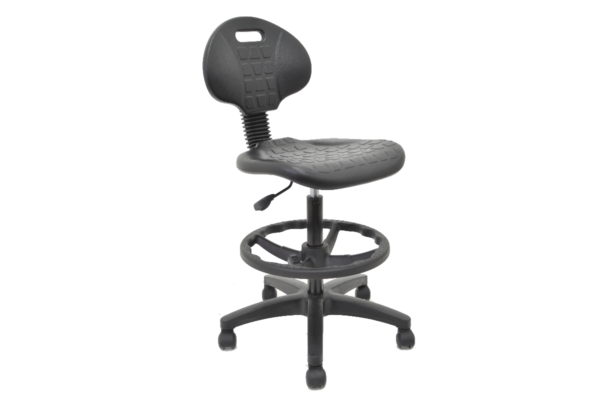 SILLA ALTA INDUSTRIAL POLIURETANO INYECTADO COLOR NEGRO AJUSTE NEUMATICO - muebles de oficina en veracruz y xalapa