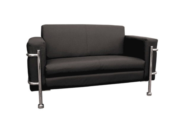 SOFA 2 PLAZAS ERGONOMICO,BRAZOS TAPIZ PIEL,TUBULAR CROMO MED:F-147*F-73*A-82cm. - muebles de oficina en veracruz y xalapa