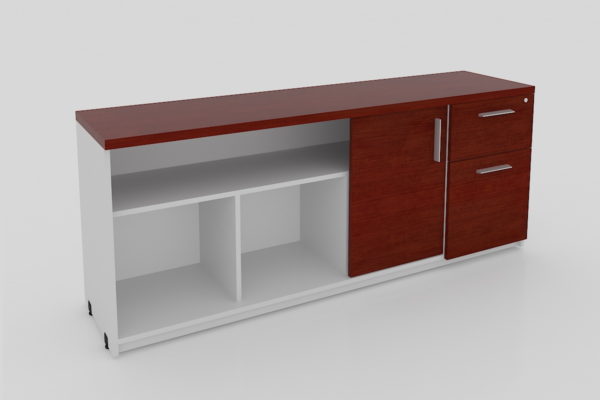 CREDENZA LATERAL DERECHA CAJONERA BOX FILE Y PUERTA CORREDIZA 160X 40 X 65 - muebles de oficina en veracruz y xalapa