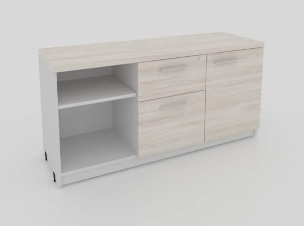 CREDENZA LATERAL DER.ARCHIVO,UTILIES,LIBRERO ABIERTO Y CERRADO 120X 40 X 62 DERECHA - muebles de oficina en veracruz y xalapa