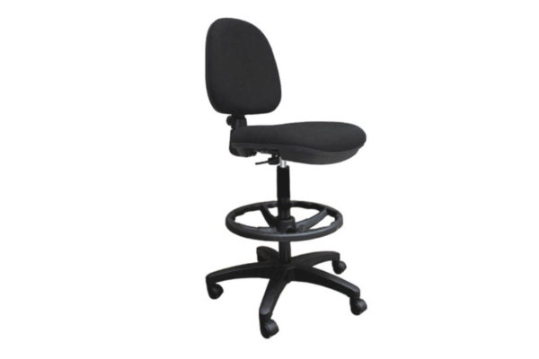 SILLA ALTA P/CAJERO,AJUSTE DE ALTURA NUEMATICO, ARILLO PLASTICO TAPIZ TELA NEGRA ** - muebles de oficina en veracruz y xalapa