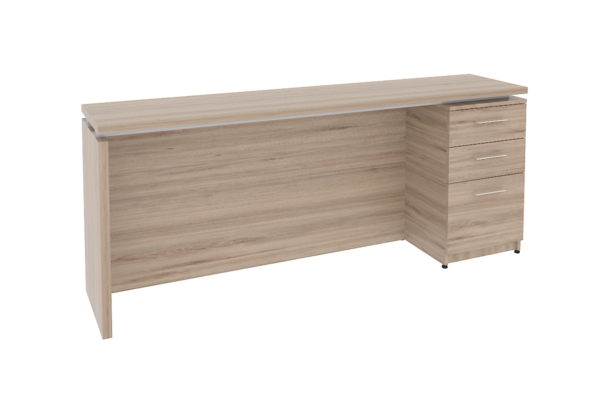 CREDENZA MELAMINA, 1 PEDESTAL DERECHO 3 CAJONES, DE 180 X 40 X 75 A.28/32mm. - muebles de oficina en veracruz y xalapa