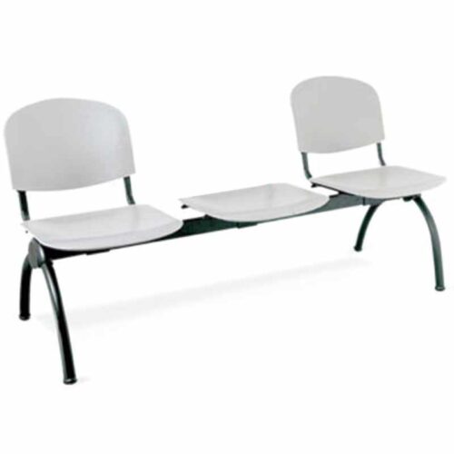 BANCA ECONOMICA 2 PLAZAS CON MESA ESMALTADO NEGRO O ALUMINIO