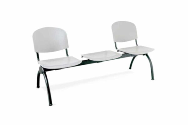 BANCA ECONOMICA 2 PLAZAS CON MESA ESMALTADO NEGRO O ALUMINIO